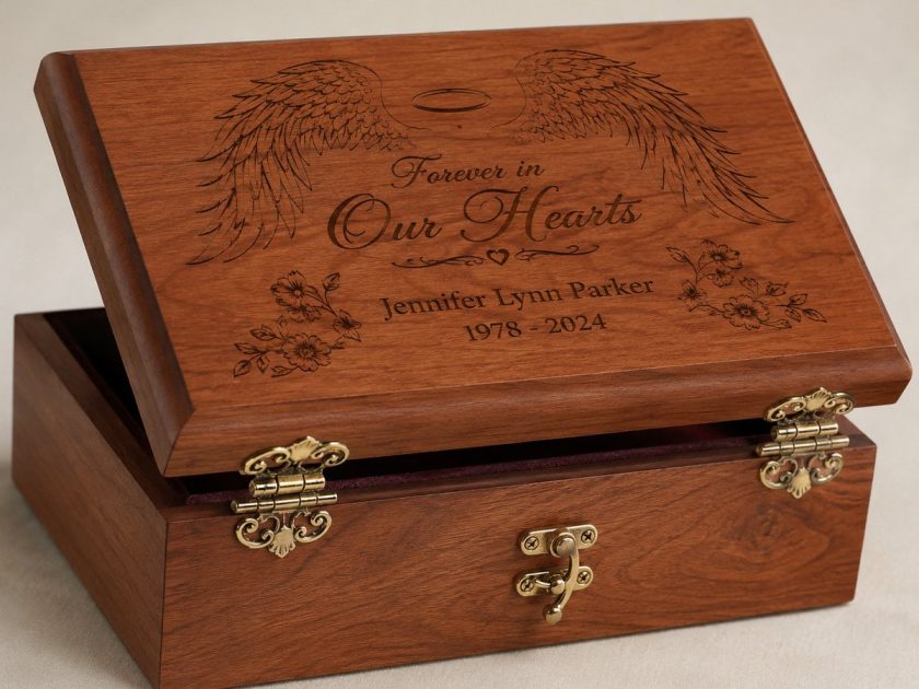 Classic Walnut Portrait Memorial Box