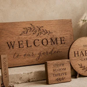 Engraved Garden Welcome Sign