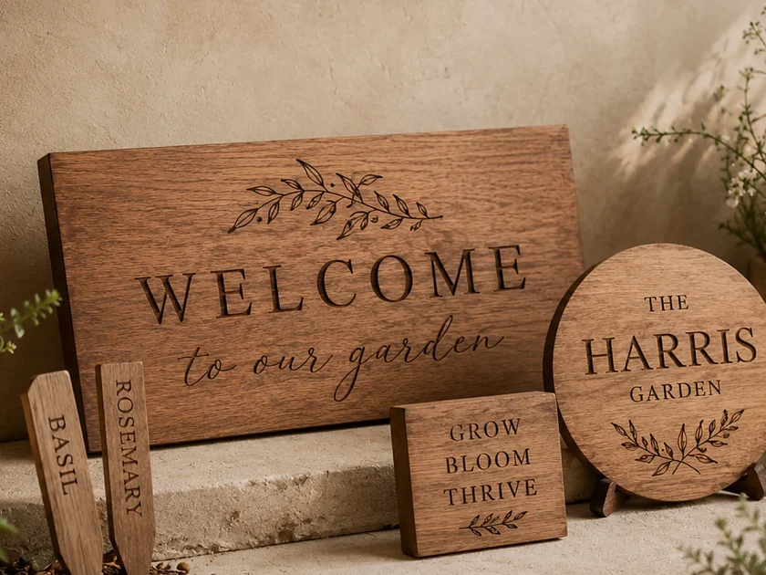 Engraved Garden Welcome Sign