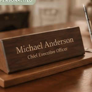 Executive Walnut Desk Sign