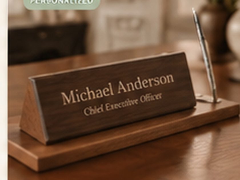Executive Walnut Desk Sign