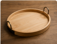 Round Maple Serving Tray